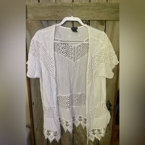 New Directions White Lace Cardigan
